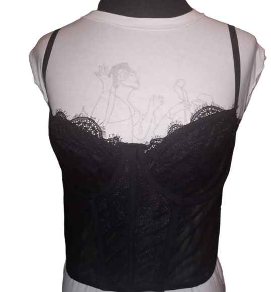 Black sexy spaghetti strap cami corset top - Picture 6 of 10